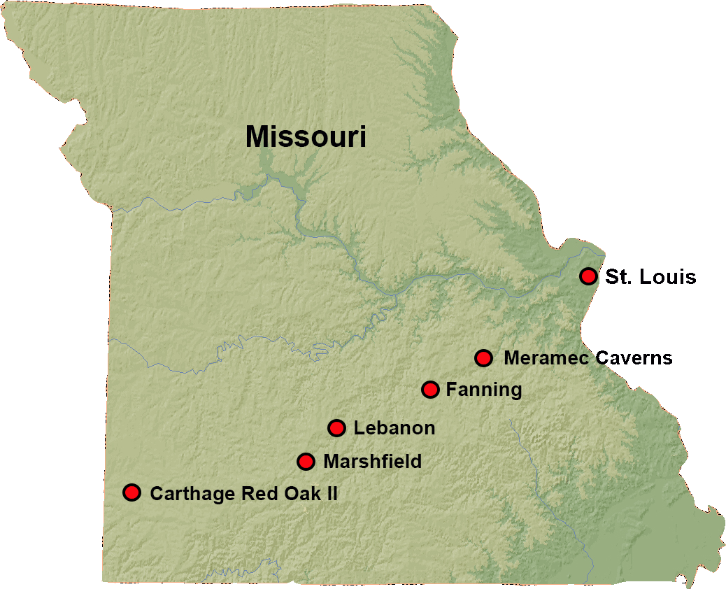 Karte Route 66 Missouri