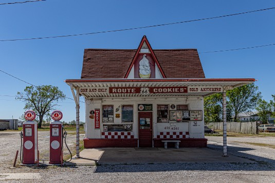 Historische Tankstelle in Commerce Oklahoma