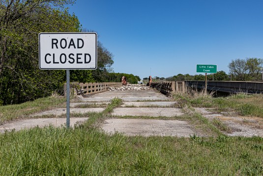 Geschlossene Route 66 in Oklahoma bei Vinitra