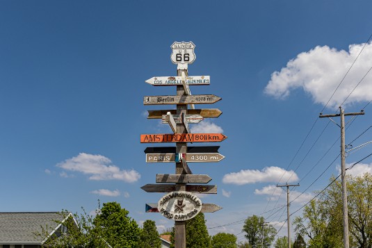Route 66 - Wegweise in Williamsville Illinois